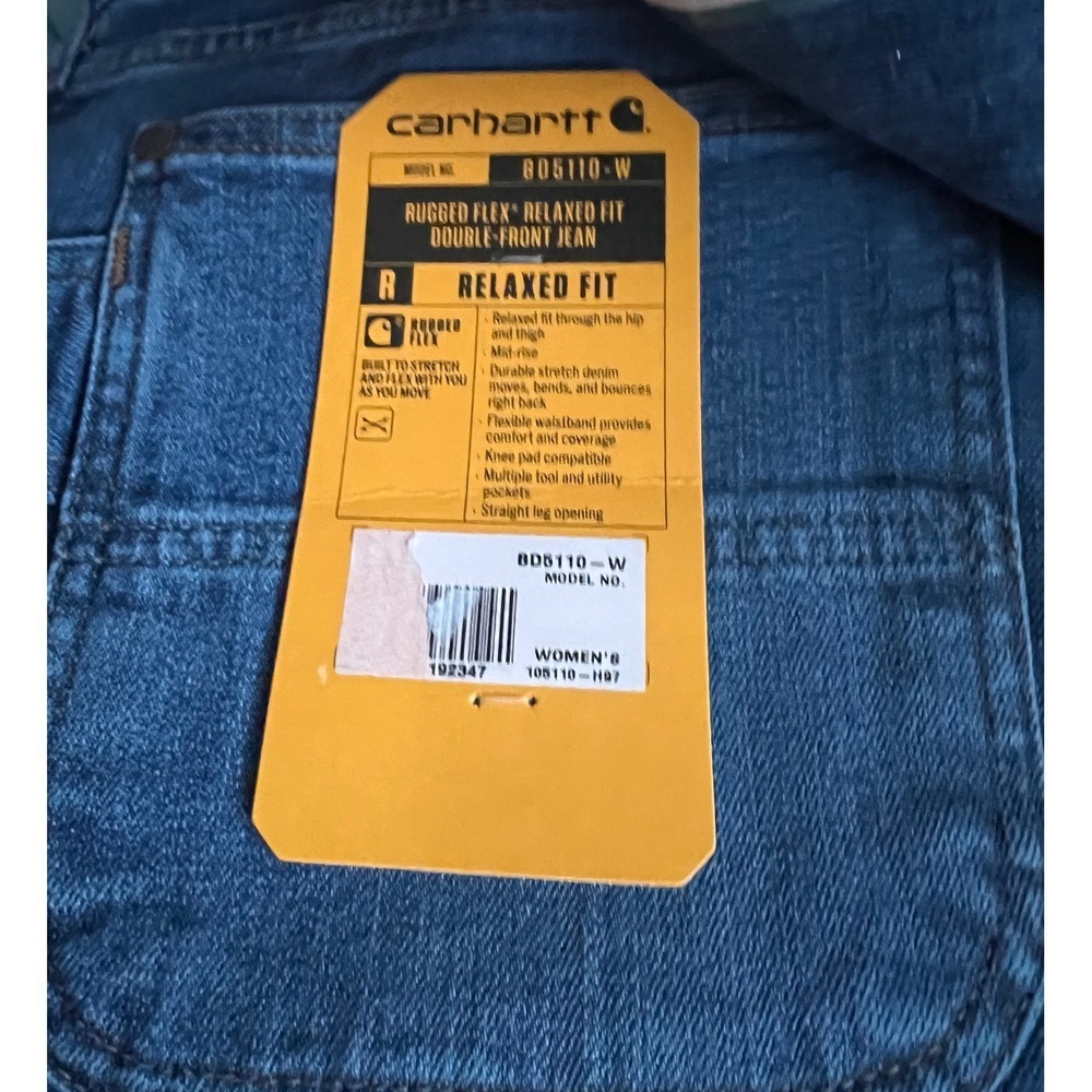 Carhartt Womens Rugged Flex‎ Relaxed Fit Double Front Jeans 8 Short